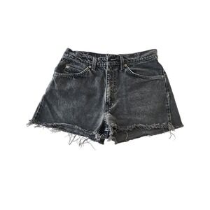 Vintage Levi's 550 Relaxed Black Denim Cutoff Shorts Women's Size 31 Distressed